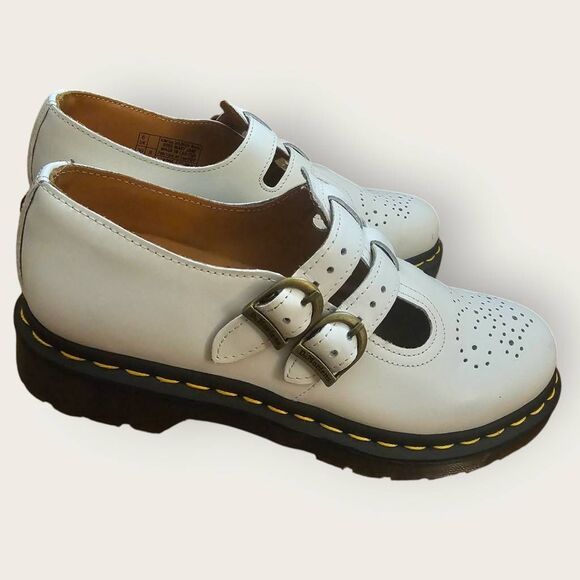Doc Martens White Leather Mary Janes SZ 8 - Picture 7 of 7